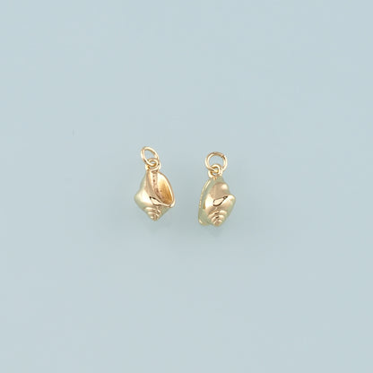 Gold Conch Charms,18K Gold Filled Shell Pendant,Conch Shell Charm Bracelet Necklace for DIY Jewelry Making Supply