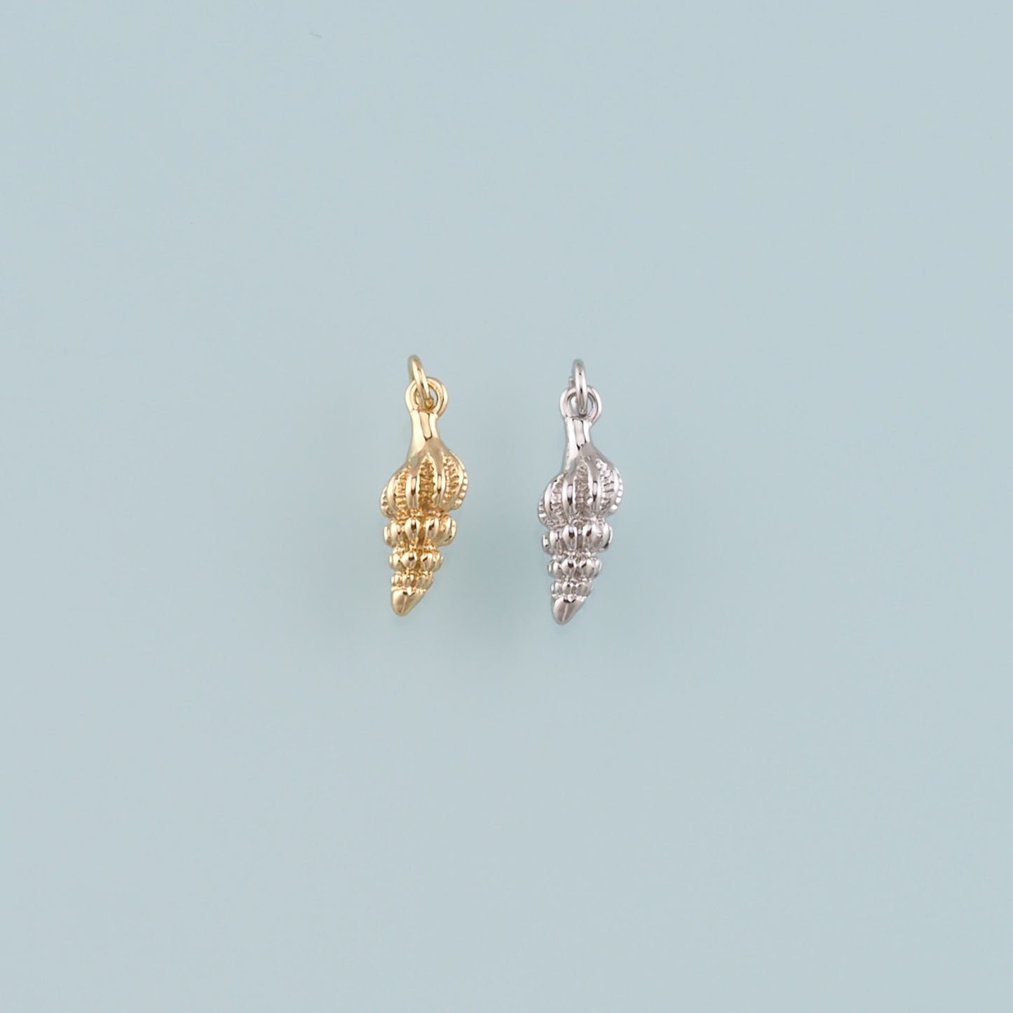 Gold Conch Charms,18K Gold Filled Shell Pendant,Conch Shell Charm Bracelet Necklace for DIY Jewelry Making Supply