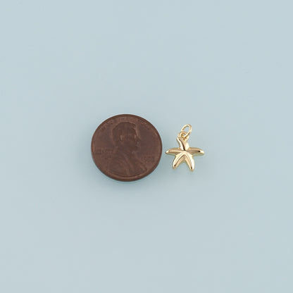Gold Starfish Charms,18K Gold Filled Sea Star Pendant,Starfish Charm Bracelet Necklace for DIY Jewelry Making Supply