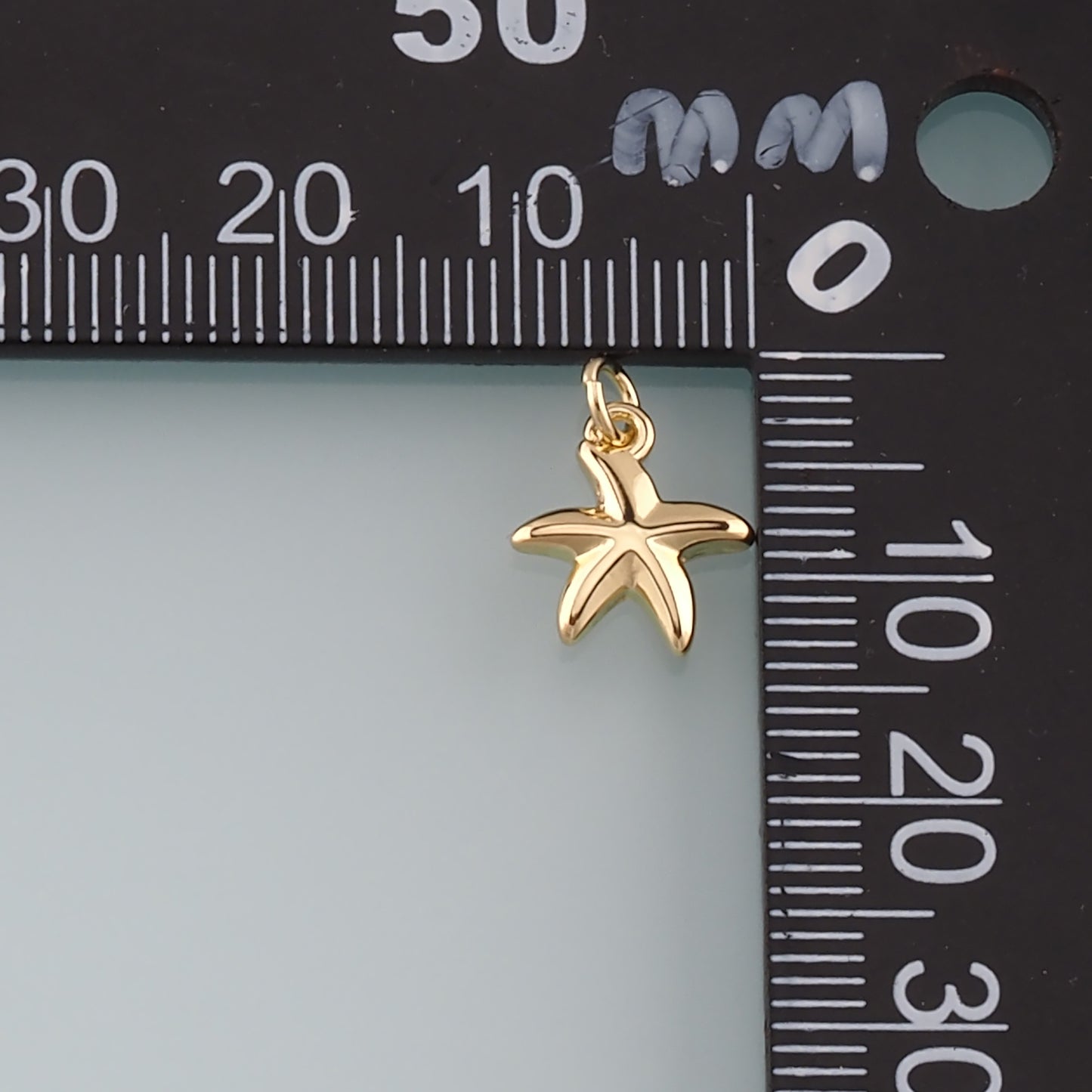 Gold Starfish Charms,18K Gold Filled Sea Star Pendant,Starfish Charm Bracelet Necklace for DIY Jewelry Making Supply