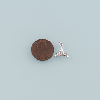 18K Gold Filled Mermaid Tail Pendant,Dainty Tail Charm Bracelet Necklace for DIY Jewelry Making Supply
