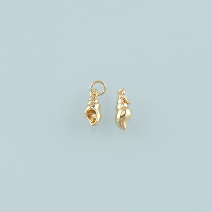 Gold Conch Charms,18K Gold Filled Shell Pendant,Conch Shell Charm Bracelet Necklace for DIY Jewelry Making Supply