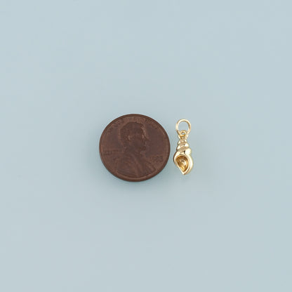 Gold Conch Charms,18K Gold Filled Shell Pendant,Conch Shell Charm Bracelet Necklace for DIY Jewelry Making Supply