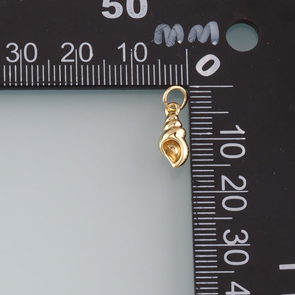 Gold Conch Charms,18K Gold Filled Shell Pendant,Conch Shell Charm Bracelet Necklace for DIY Jewelry Making Supply