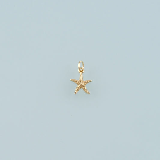 Gold Starfish Charms,18K Gold Filled Sea Star Pendant,Starfish Charm Bracelet Necklace for DIY Jewelry Making Supply