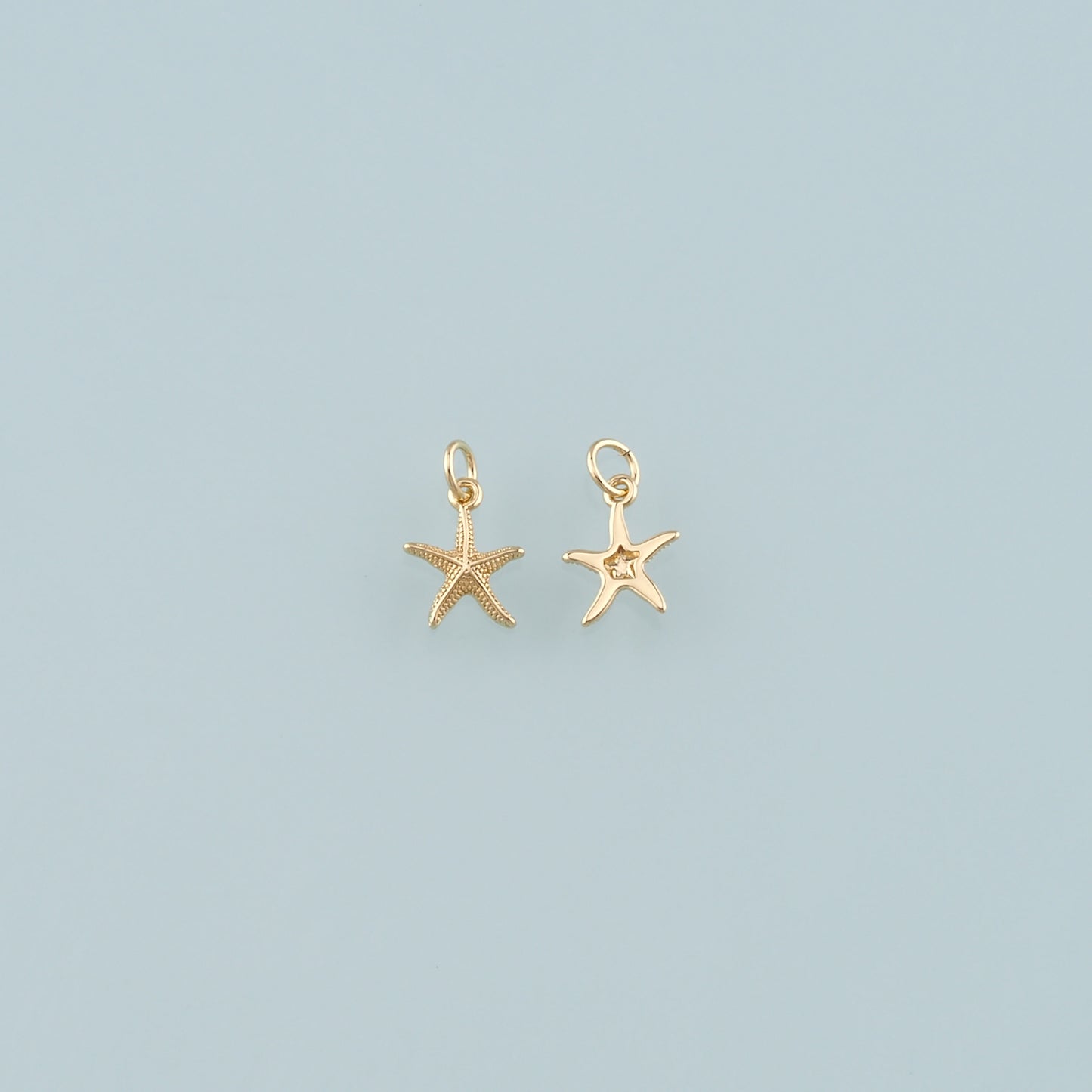Gold Starfish Charms,18K Gold Filled Sea Star Pendant,Starfish Charm Bracelet Necklace for DIY Jewelry Making Supply