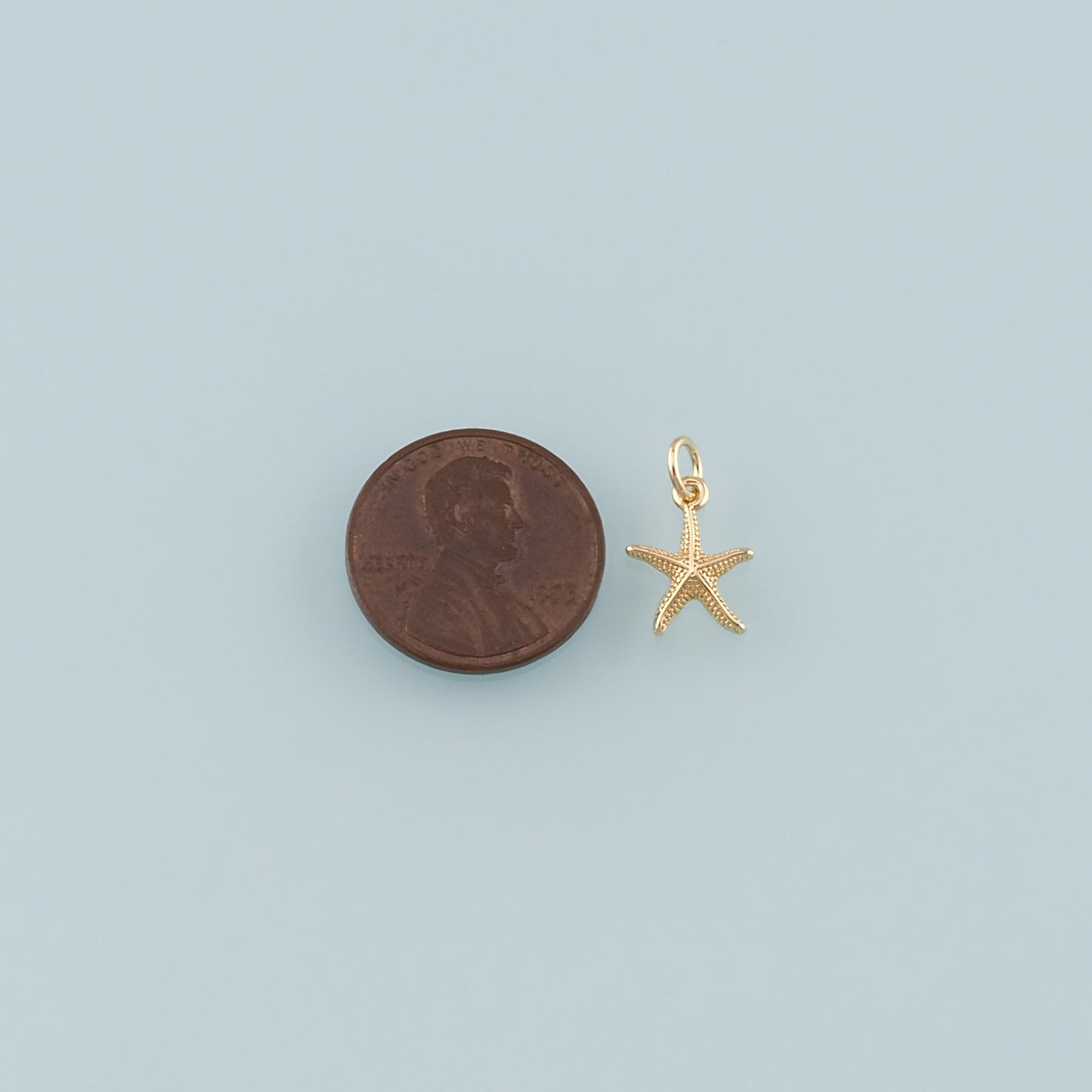 Gold Starfish Charms,18K Gold Filled Sea Star Pendant,Starfish Charm Bracelet Necklace for DIY Jewelry Making Supply