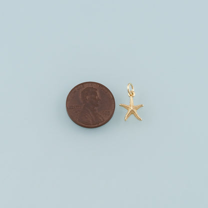 Gold Starfish Charms,18K Gold Filled Sea Star Pendant,Starfish Charm Bracelet Necklace for DIY Jewelry Making Supply