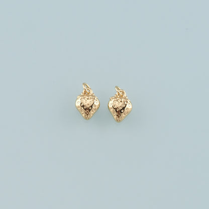 Gold Strawberry Charms,18K Gold Filled Strawberry Pendant,Fruit Charm Bracelet Necklace for DIY Jewelry Making Supply
