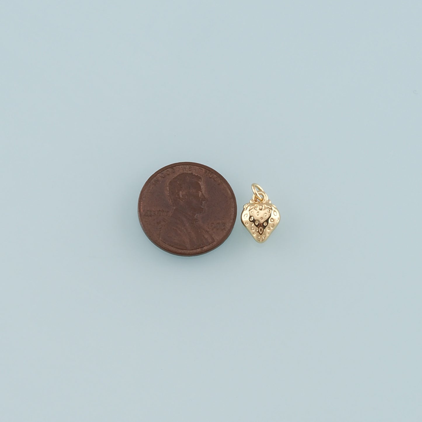 Gold Strawberry Charms,18K Gold Filled Strawberry Pendant,Fruit Charm Bracelet Necklace for DIY Jewelry Making Supply