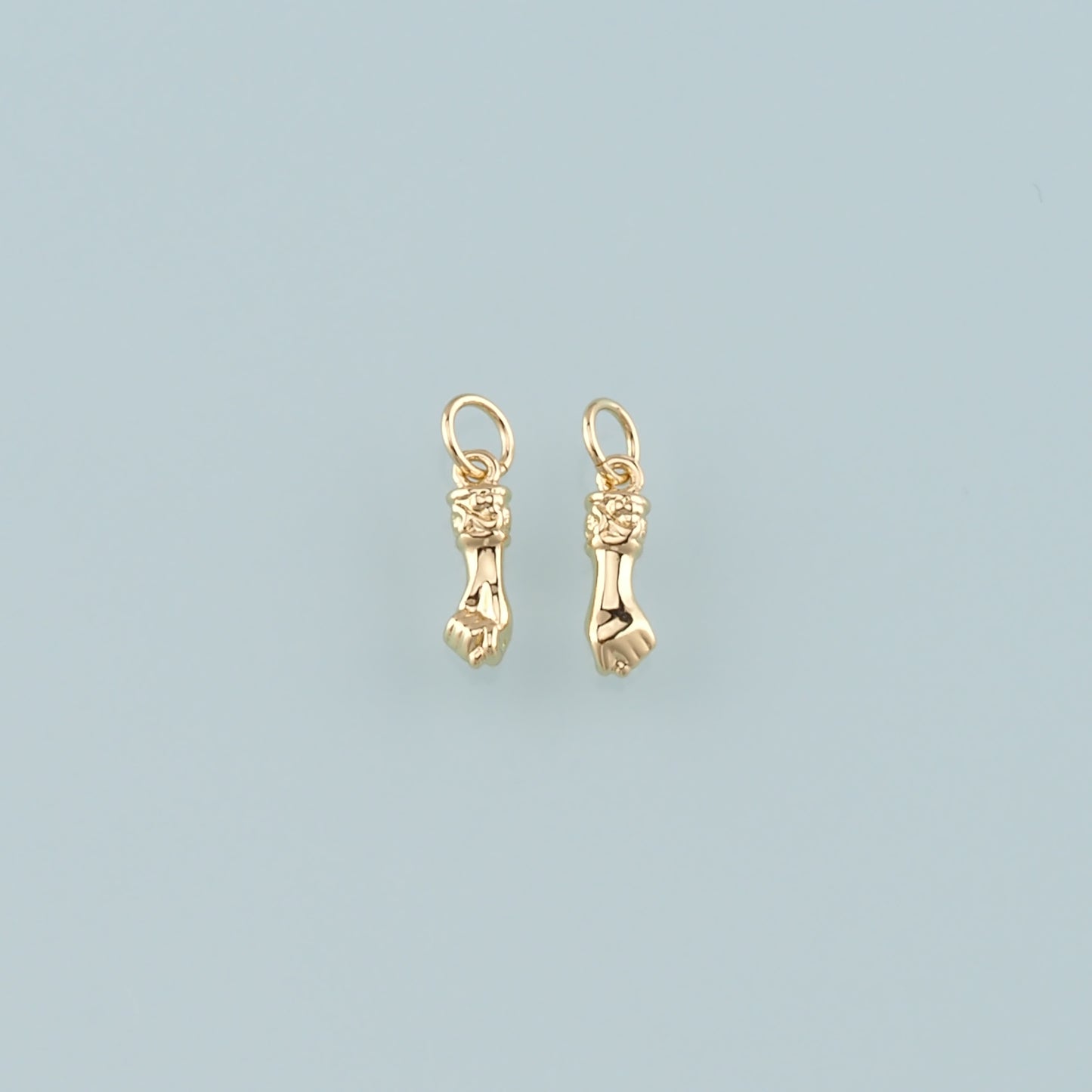 Gold Hand Charms,18K Gold Filled Gesture Pendant,Hand Charm Bracelet Necklace for DIY Jewelry Making Supply