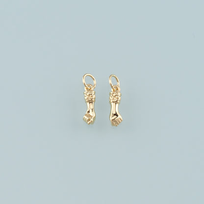Gold Hand Charms,18K Gold Filled Gesture Pendant,Hand Charm Bracelet Necklace for DIY Jewelry Making Supply