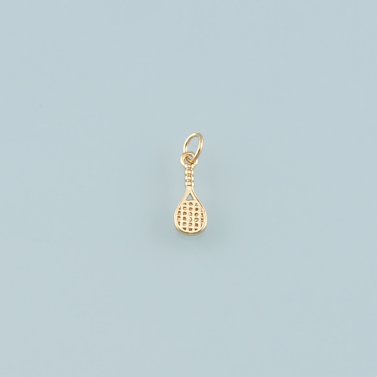 Gold Sports Charm,18K Gold Filled Tennis Racket Pendant,Racket Charm Bracelet Necklace for DIY Jewelry Making Supply