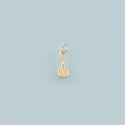 Gold Sports Charm,18K Gold Filled Tennis Racket Pendant,Racket Charm Bracelet Necklace for DIY Jewelry Making Supply