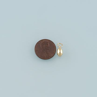 18K Gold Filled Football Pendant,Sports Charm Bracelet Necklace for DIY Jewelry Making Supply