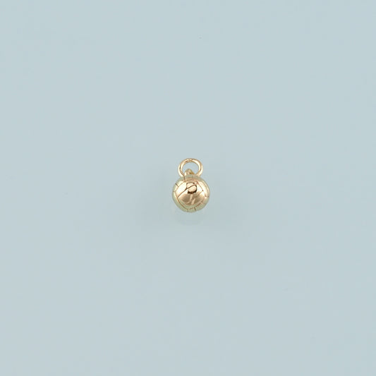 18K Gold Filled Volleyball Pendant,Dainty Sports Charm Bracelet Necklace for DIY Jewelry Making Supply