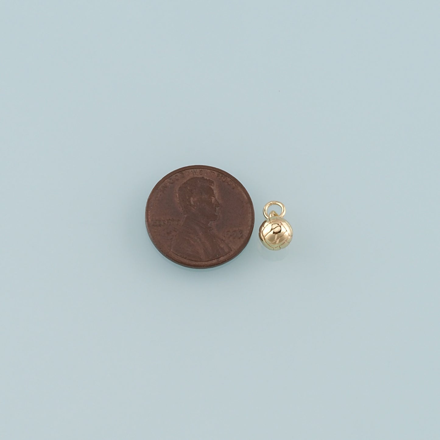 18K Gold Filled Volleyball Pendant,Dainty Sports Charm Bracelet Necklace for DIY Jewelry Making Supply