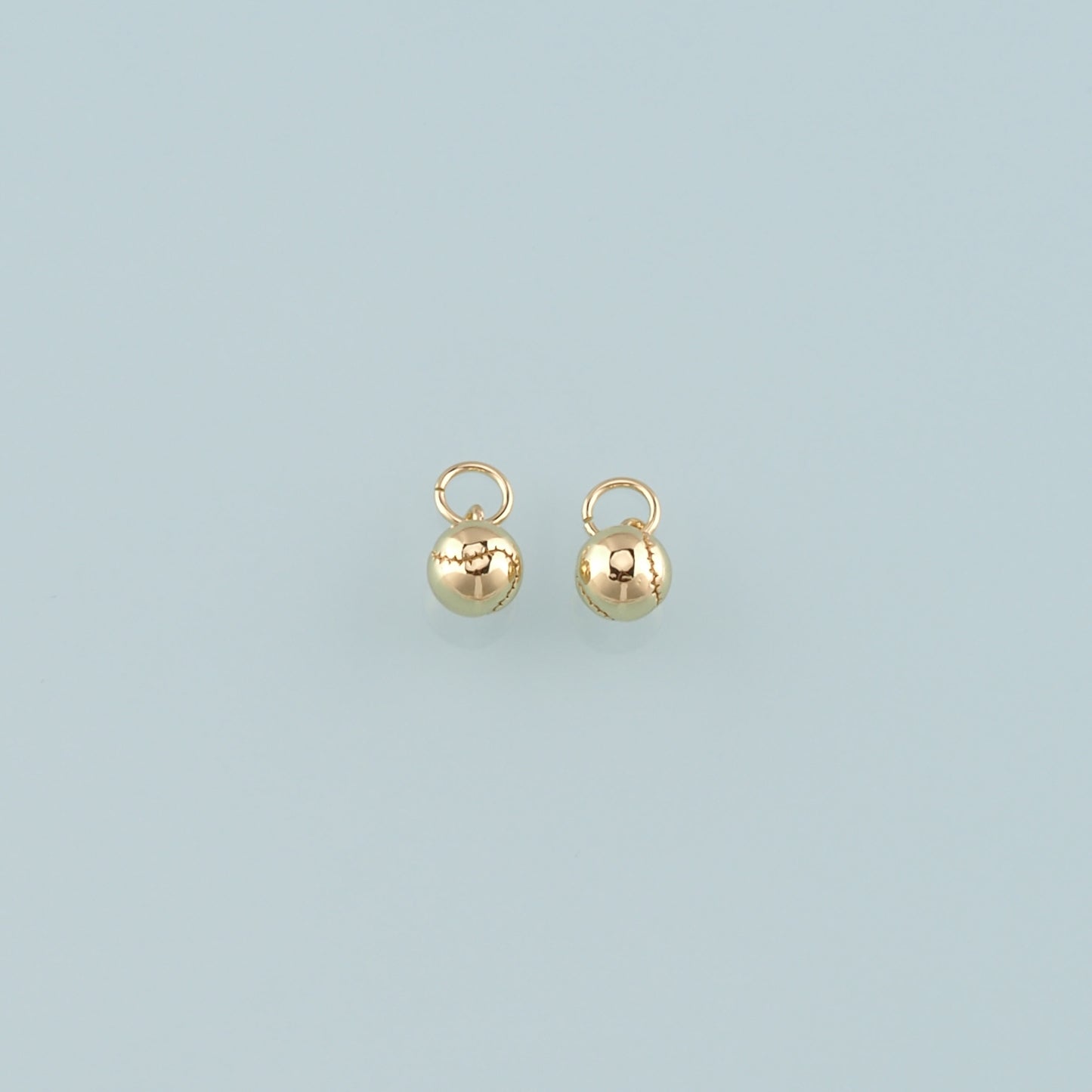 Gold Sports Charms,18K Gold Filled Baseball Pendant,Softball Charm Bracelet Necklace for DIY Jewelry Making Supply