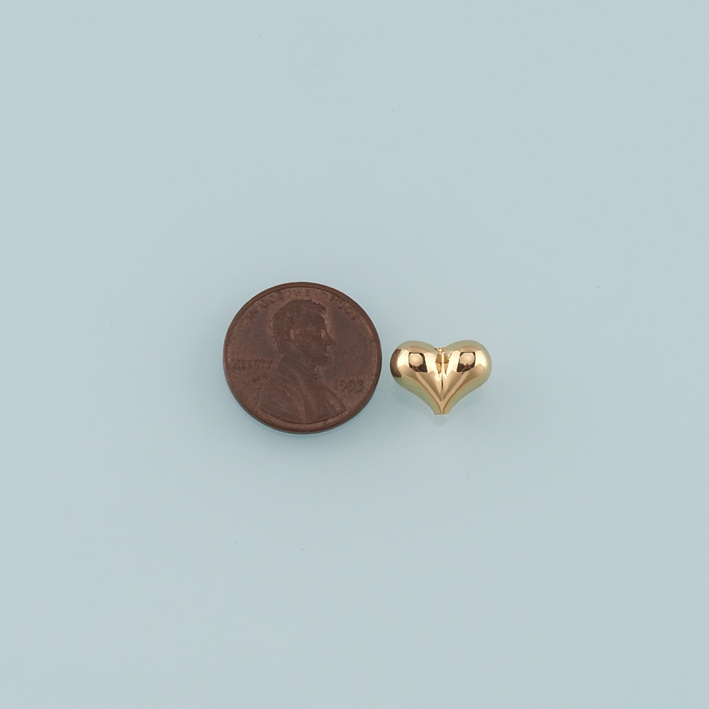 18K Gold Filled Heart Pendant,Fluffy Heart Charm Bracelet Necklace for DIY Jewelry Making Supply