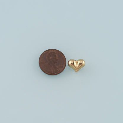 18K Gold Filled Heart Pendant,Fluffy Heart Charm Bracelet Necklace for DIY Jewelry Making Supply
