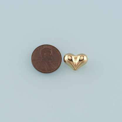 18K Gold Filled Heart Pendant,Fluffy Heart Charm Bracelet Necklace for DIY Jewelry Making Supply