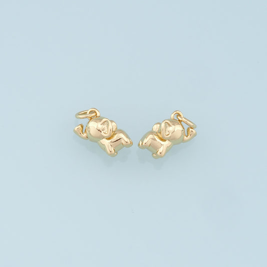 Gold Elephant Charms,18K Gold Filled Elephant Pendant,Animal Charm Bracelet Necklace for DIY Jewelry Making Supply