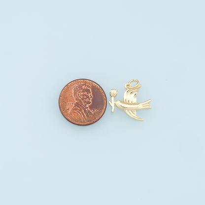 Gold Bird Charms,18K Gold Filled Bird Pendant,Bird Charm Bracelet Necklace for DIY Jewelry Making Supply