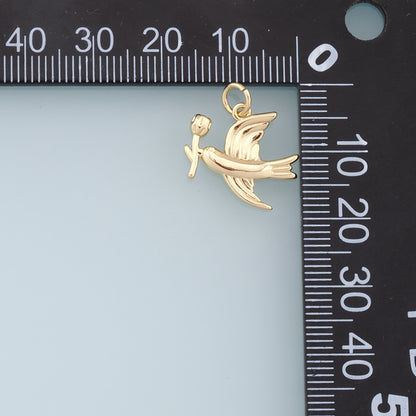Gold Bird Charms,18K Gold Filled Bird Pendant,Bird Charm Bracelet Necklace for DIY Jewelry Making Supply