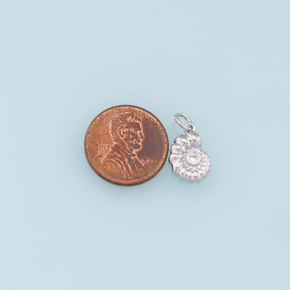 Gold Shell Charms,18K Gold Filled CZ Conch Shell Pendant,Ocean Charm Bracelet Necklace for DIY Jewelry Making Supply