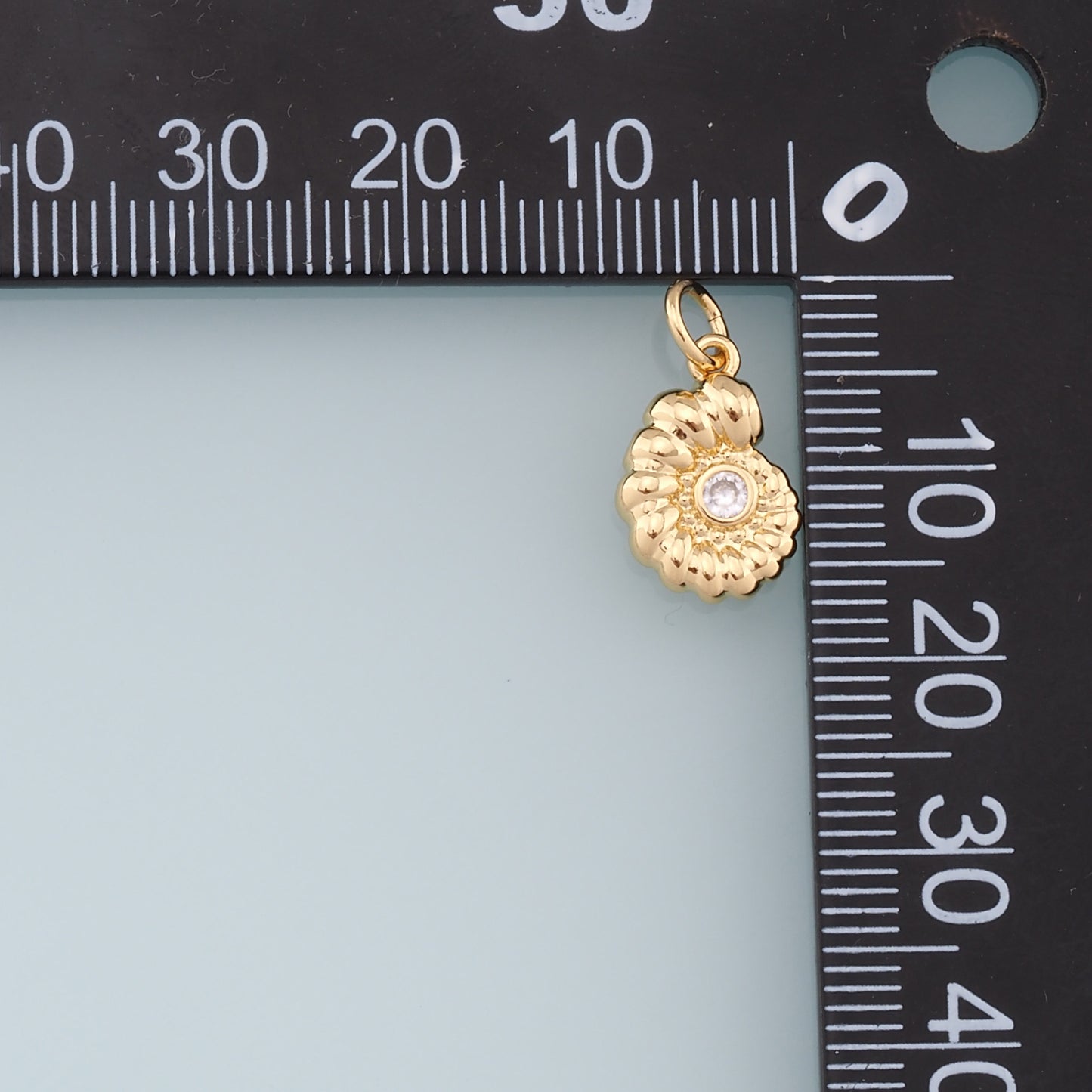 Gold Shell Charms,18K Gold Filled CZ Conch Shell Pendant,Ocean Charm Bracelet Necklace for DIY Jewelry Making Supply