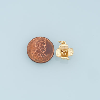 Gold Flower Charms,18K Gold Filled Flower Pendant,Silver Flower Charm Bracelet Necklace for DIY Jewelry Making Supply