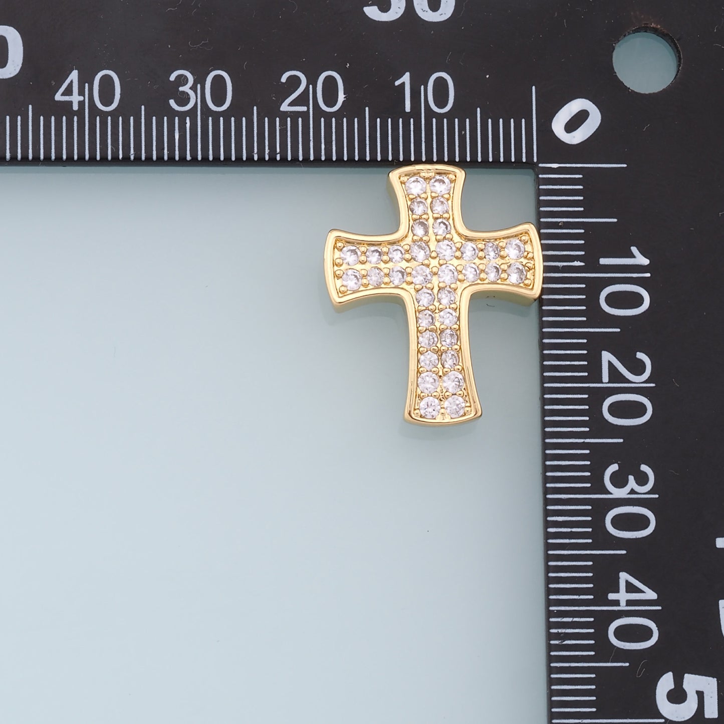 Gold Cross Charms,18K Gold Filled Cross Pendant,CZ Micro Pave Cross Charm Bracelet Necklace for DIY Jewelry Making Supply