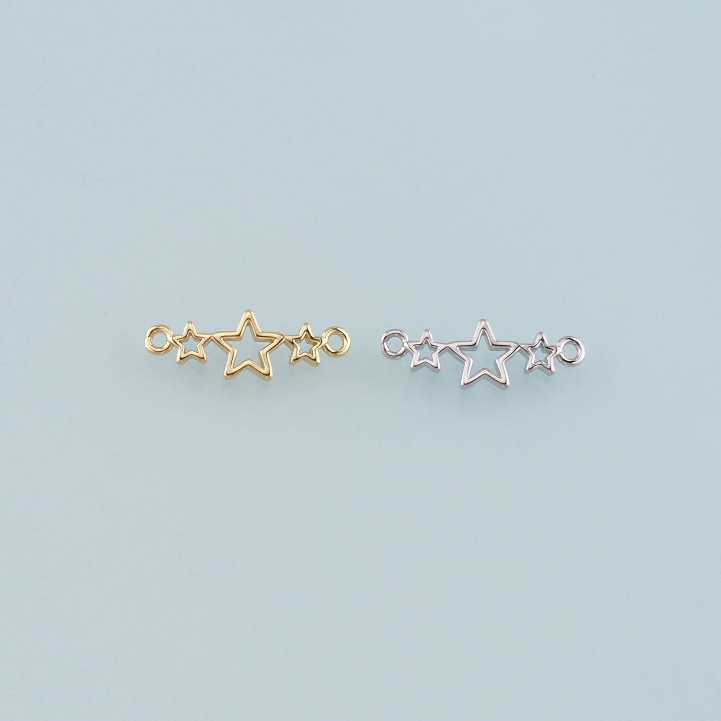 18K Gold Filled Star Connector,Celestial Charm Bracelet Necklace for DIY Jewelry Making Supply