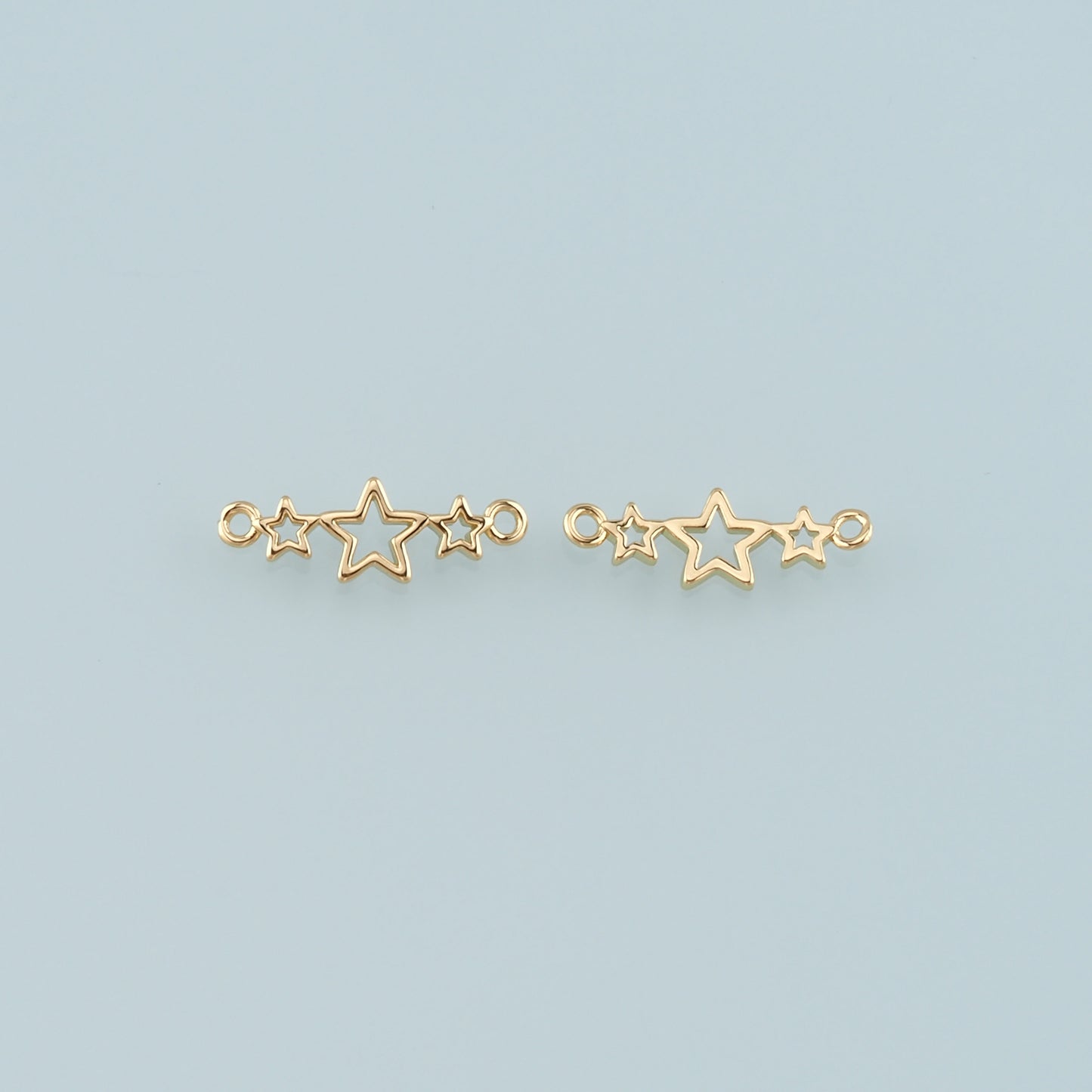 18K Gold Filled Star Connector,Celestial Charm Bracelet Necklace for DIY Jewelry Making Supply