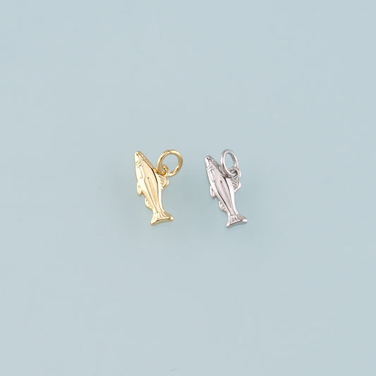 Gold Fish Charms,18K Gold Filled Fish Pendant,Ocean Charm Bracelet Necklace for DIY Jewelry Making Supply