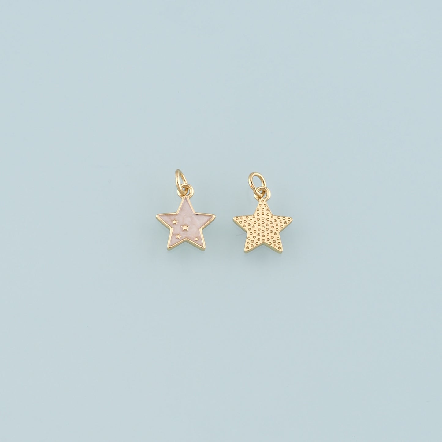 Gold Celestial Charms,18K Gold Filled Star Pendant,Enamel Star Charm Bracelet Necklace for DIY Jewelry Making Supply