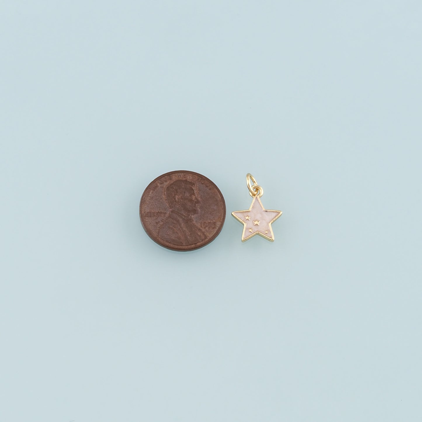 Gold Celestial Charms,18K Gold Filled Star Pendant,Enamel Star Charm Bracelet Necklace for DIY Jewelry Making Supply