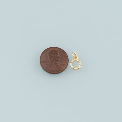 18K Gold Filled Round Pendant,Round Charm Bracelet Necklace for DIY Jewelry Making Supply