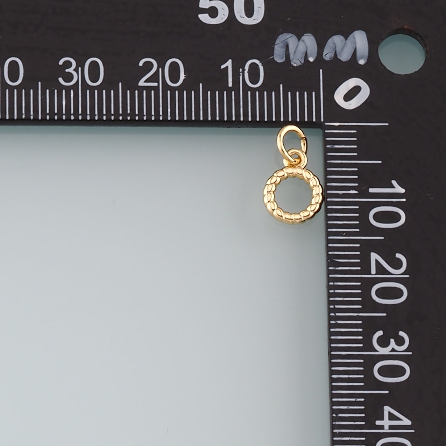 18K Gold Filled Round Pendant,Round Charm Bracelet Necklace for DIY Jewelry Making Supply
