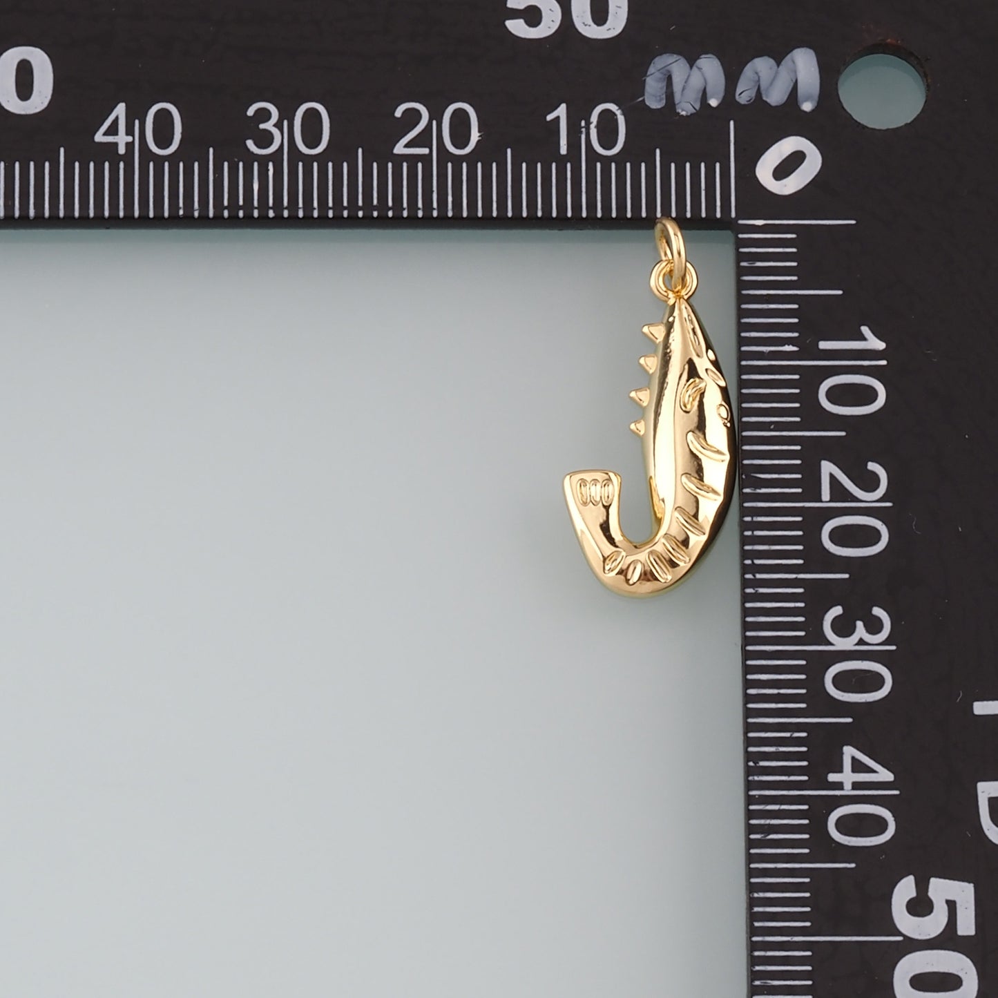 Gold Ocean Charms,18K Gold Filled Shrimp Pendant,Shrimp Charm Bracelet Necklace for DIY Jewelry Making Supply
