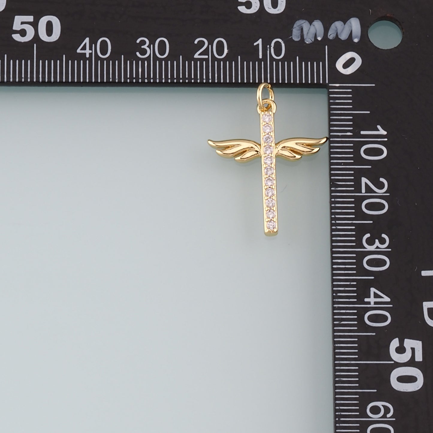 Gold Wing Charms,18K Gold Filled Wings Pendant,CZ Micro Pave Angel Wings Charm Bracelet Necklace for DIY Jewelry Making Supply