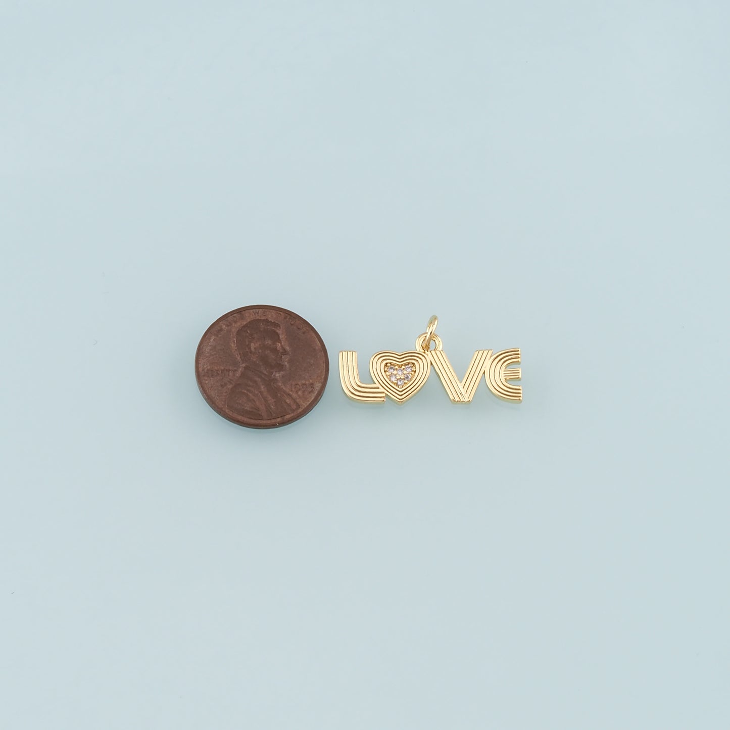 18K Gold Filled Love Pendant,CZ Micro Pave Heart Charm Bracelet Necklace for DIY Jewelry Making Supply