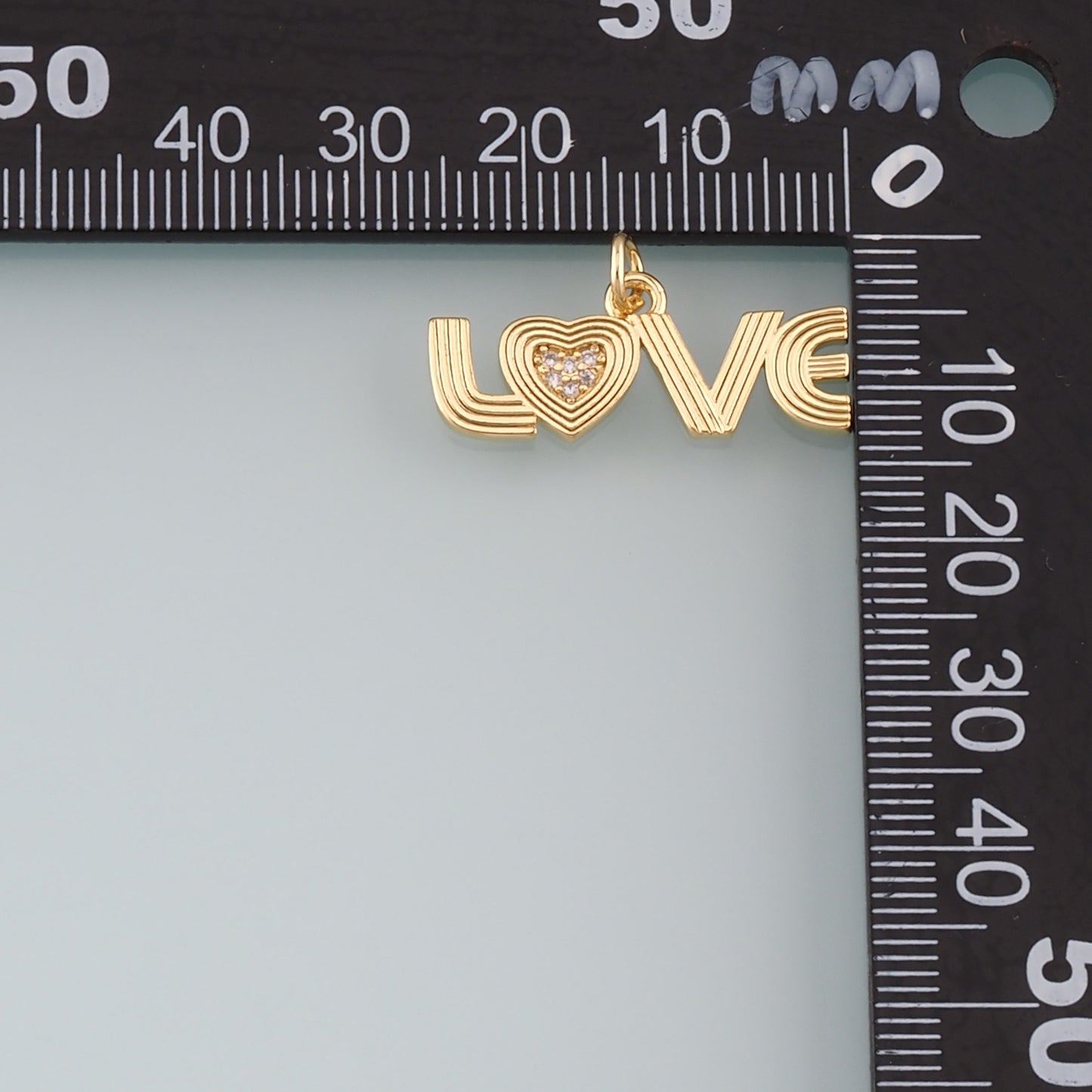 18K Gold Filled Love Pendant,CZ Micro Pave Heart Charm Bracelet Necklace for DIY Jewelry Making Supply