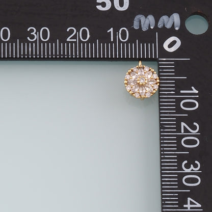 Gold Flower Charms,18K Gold Filled Flower Pendant,CZ Micro Pave Flower Charm Bracelet Necklace for DIY Jewelry Making Supply