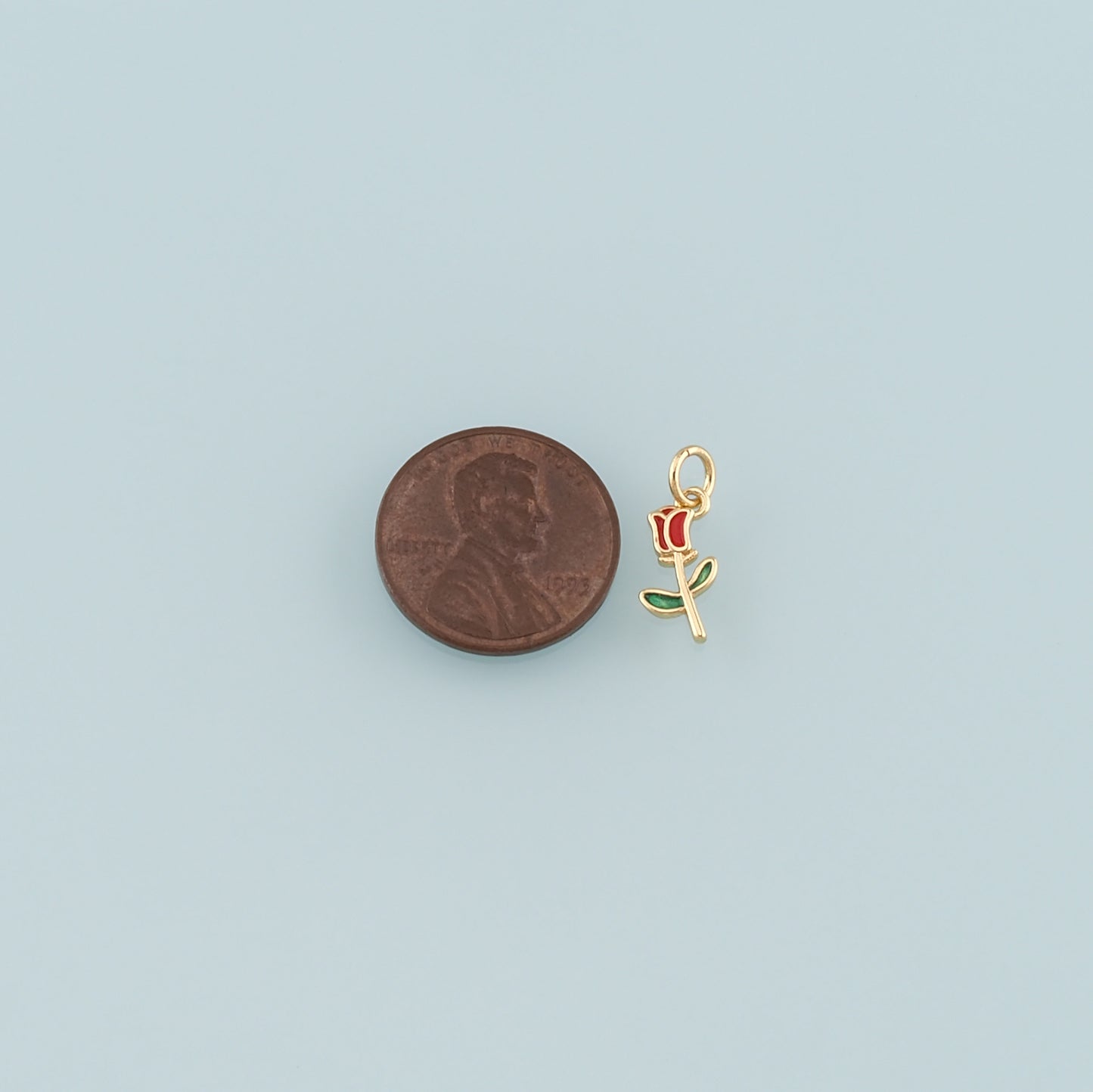 Gold Flower Charm,18K Gold Filled Tulip Pendant,Enamel Flower Charm Bracelet Necklace for DIY Jewelry Making Supply
