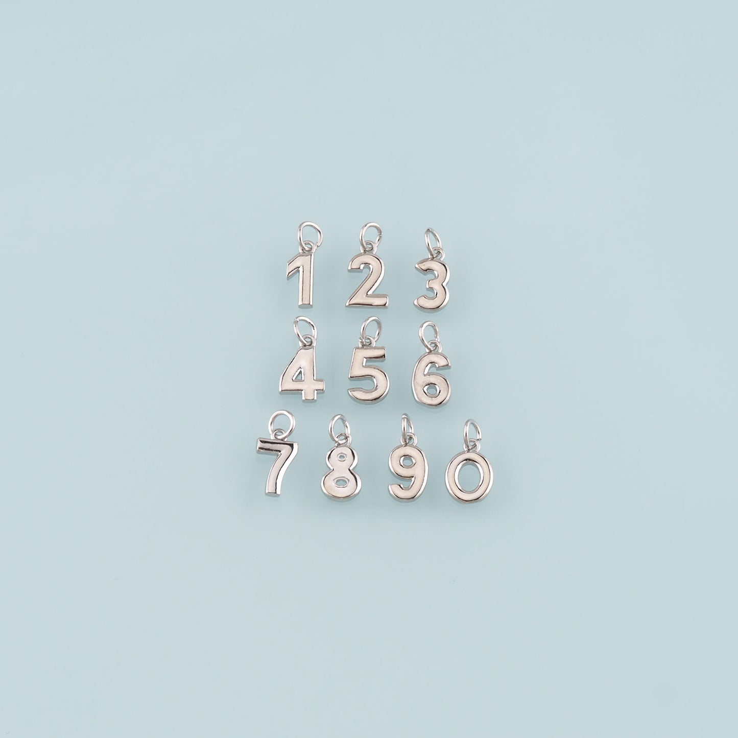 18K Gold Filled Number Pendant,Dainty Number Charm Bracelet Necklace for DIY Jewelry Making Supply
