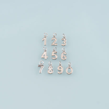 18K Gold Filled Number Pendant,Dainty Number Charm Bracelet Necklace for DIY Jewelry Making Supply