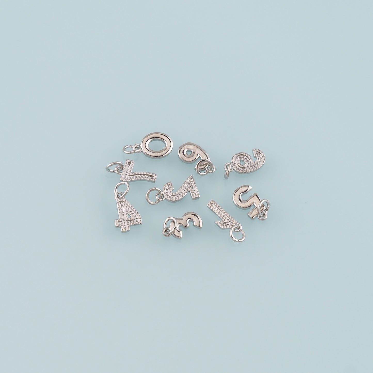 18K Gold Filled Number Pendant,Dainty Number Charm Bracelet Necklace for DIY Jewelry Making Supply