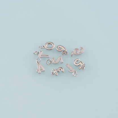 18K Gold Filled Number Pendant,Dainty Number Charm Bracelet Necklace for DIY Jewelry Making Supply