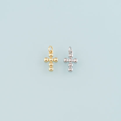 Gold Cross Charms,18K Gold Filled Cross Pendant,Religion Charm Bracelet Necklace for DIY Jewelry Making Supply